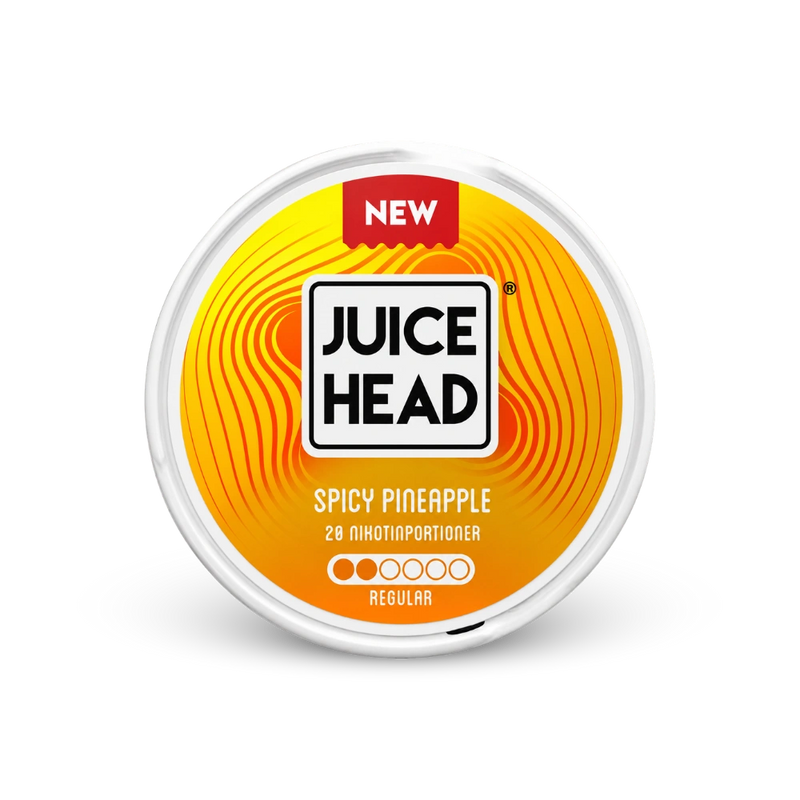 Juice Head nikotinové sáčky Spicy Pineapple Slim 6 mg – dóza nikotinových sáčků