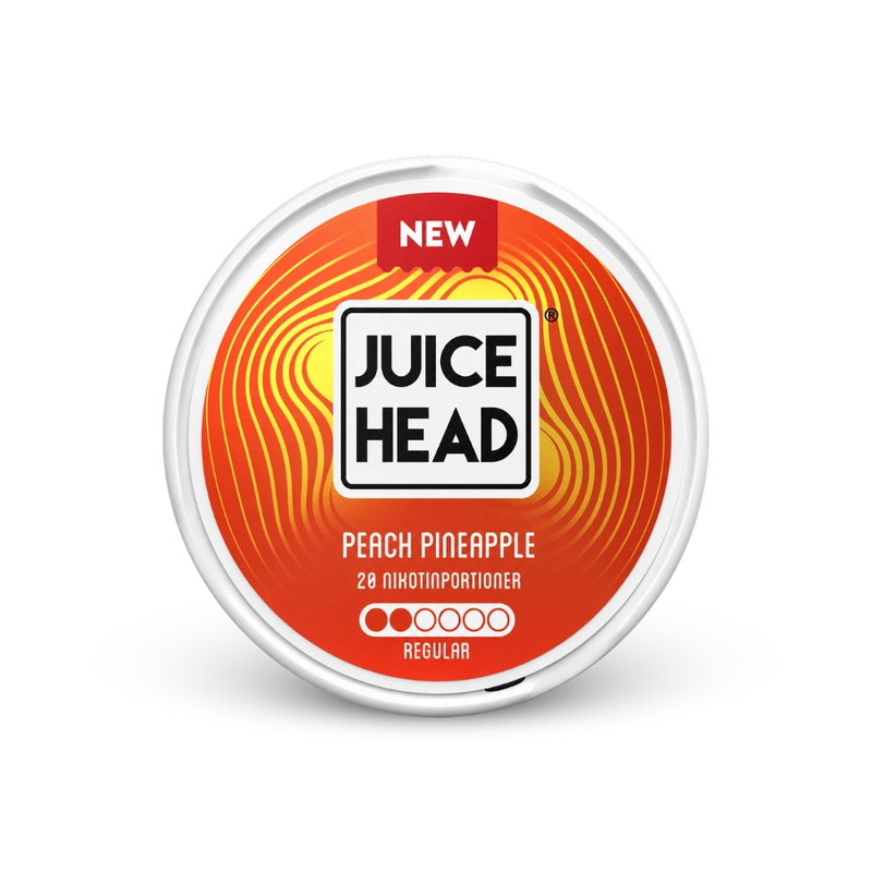 Juice Head nikotinové sáčky Peach Pineapple Slim 6 mg – dóza nikotinových sáčků