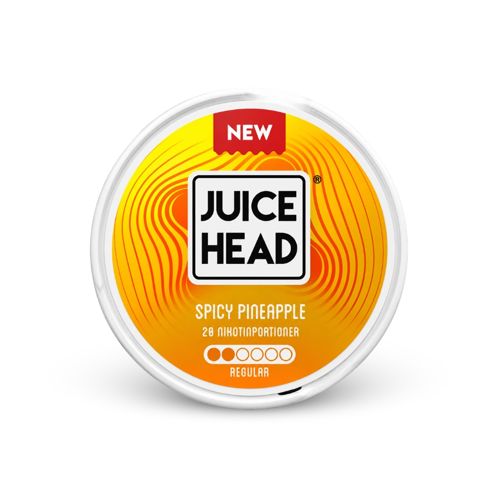 Juice Head nikotinové sáčky Spicy Pineapple Slim 6 mg – dóza nikotinových sáčků