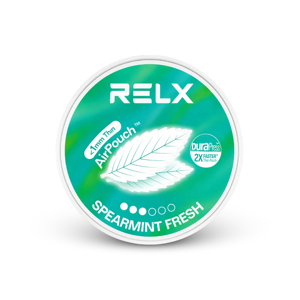 RELX nikotinové sáčky AirPouch Spearmint Fresh Slim 9 mg – dóza nikotinových sáčků