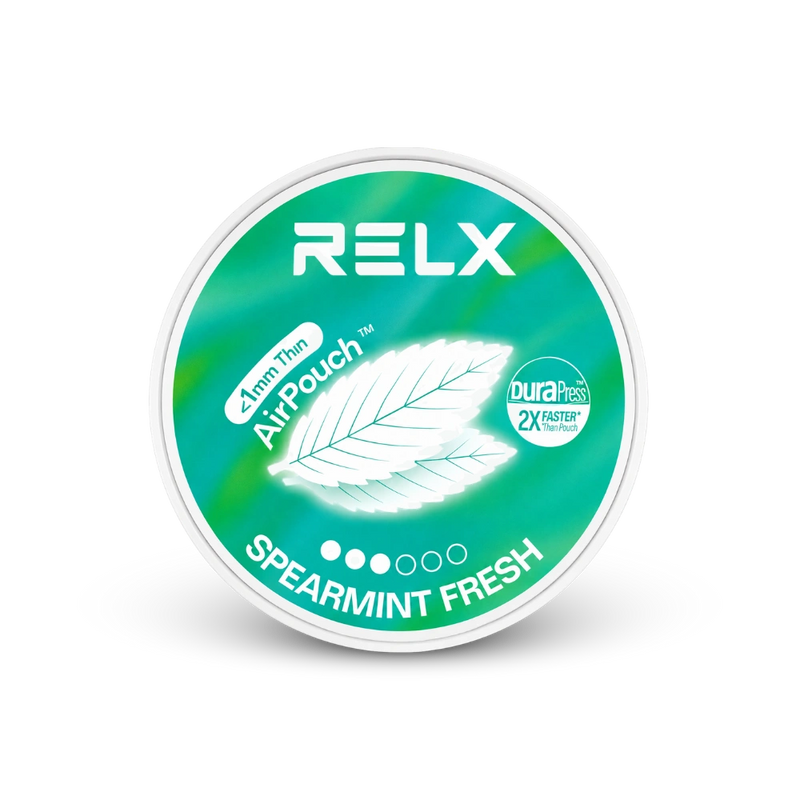 RELX nikotinové sáčky AirPouch Spearmint Fresh Slim 9 mg – dóza nikotinových sáčků