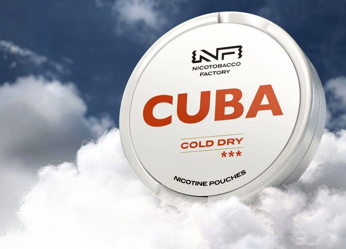Bílá dóza Cuba Cold Dry s oranžovým popisem